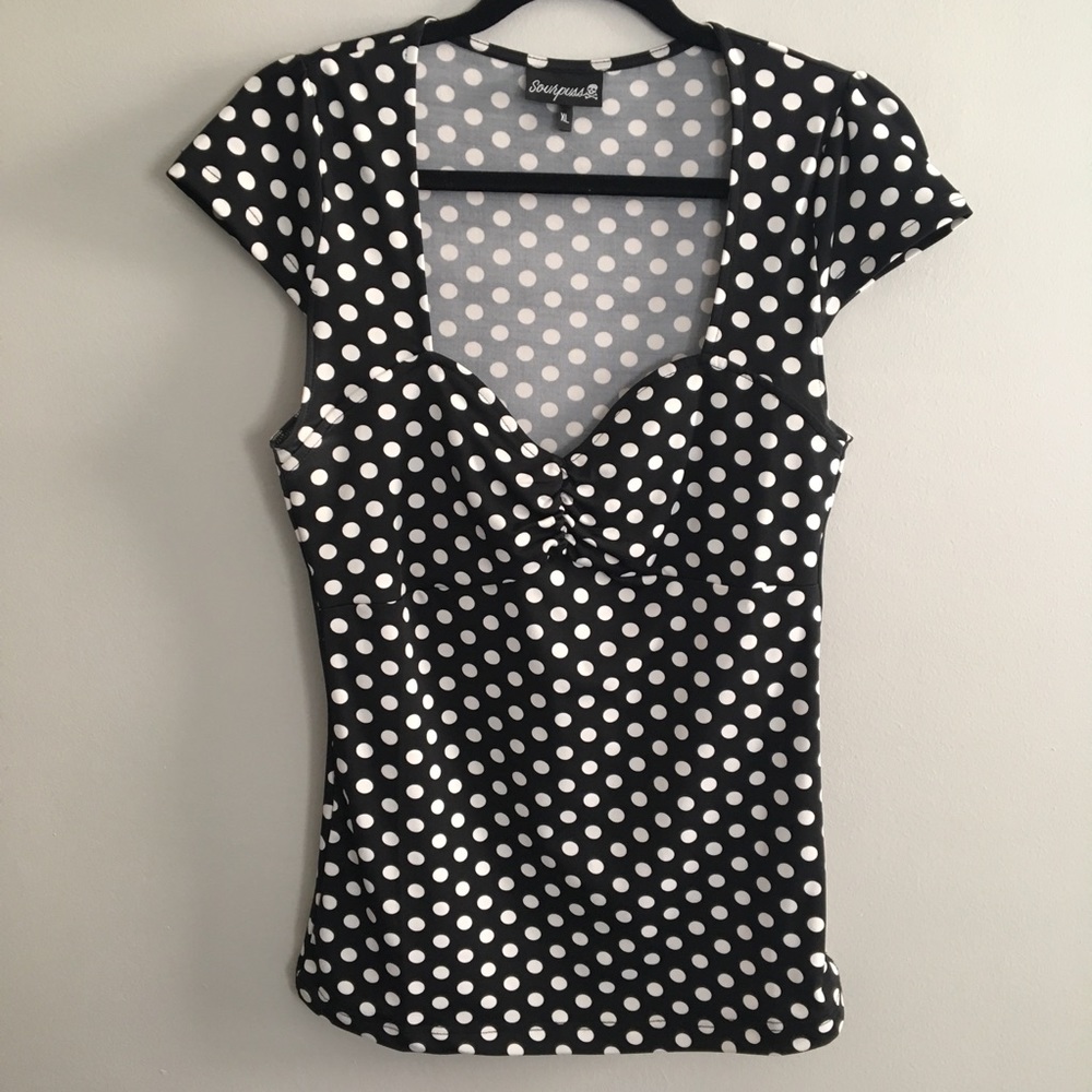 Sourpuss Retro Rockabilly Sweatheart Top
